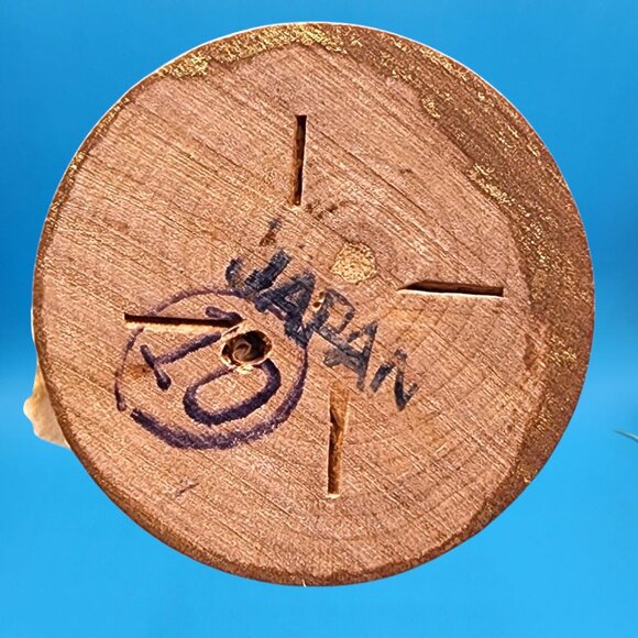 Vintage 1950s Chenille Snowman Ornament Red Nose Hat Scarf Drum Putz Japan - Picture 9 of 9